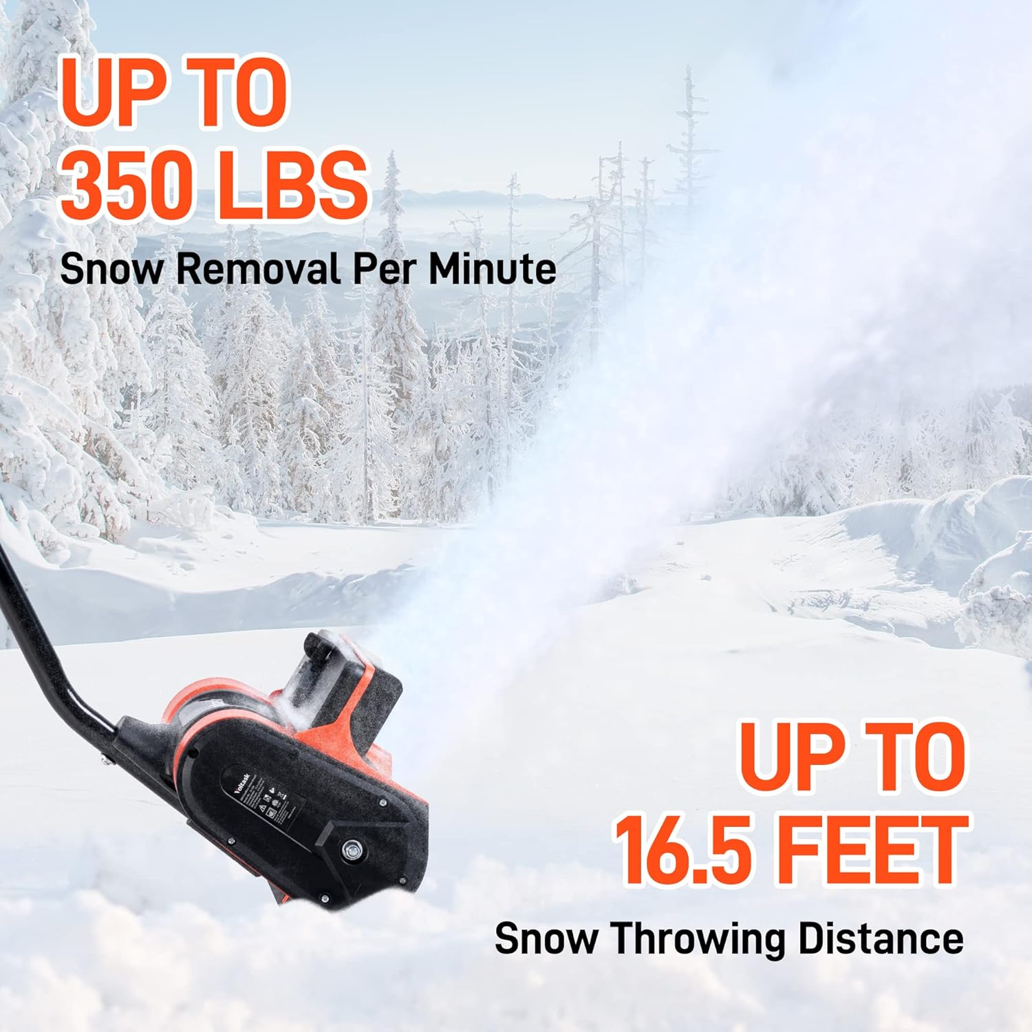 Voltask Cordless Snow Shovel, 18V（Same as 20v） | 11-Inch | 4.0 Ah Cordless Snow Blower, Battery Snow Blower with Adjustable Front Handle & Rotating Chute (4.0 Ah Battery & Quick Charger Included)