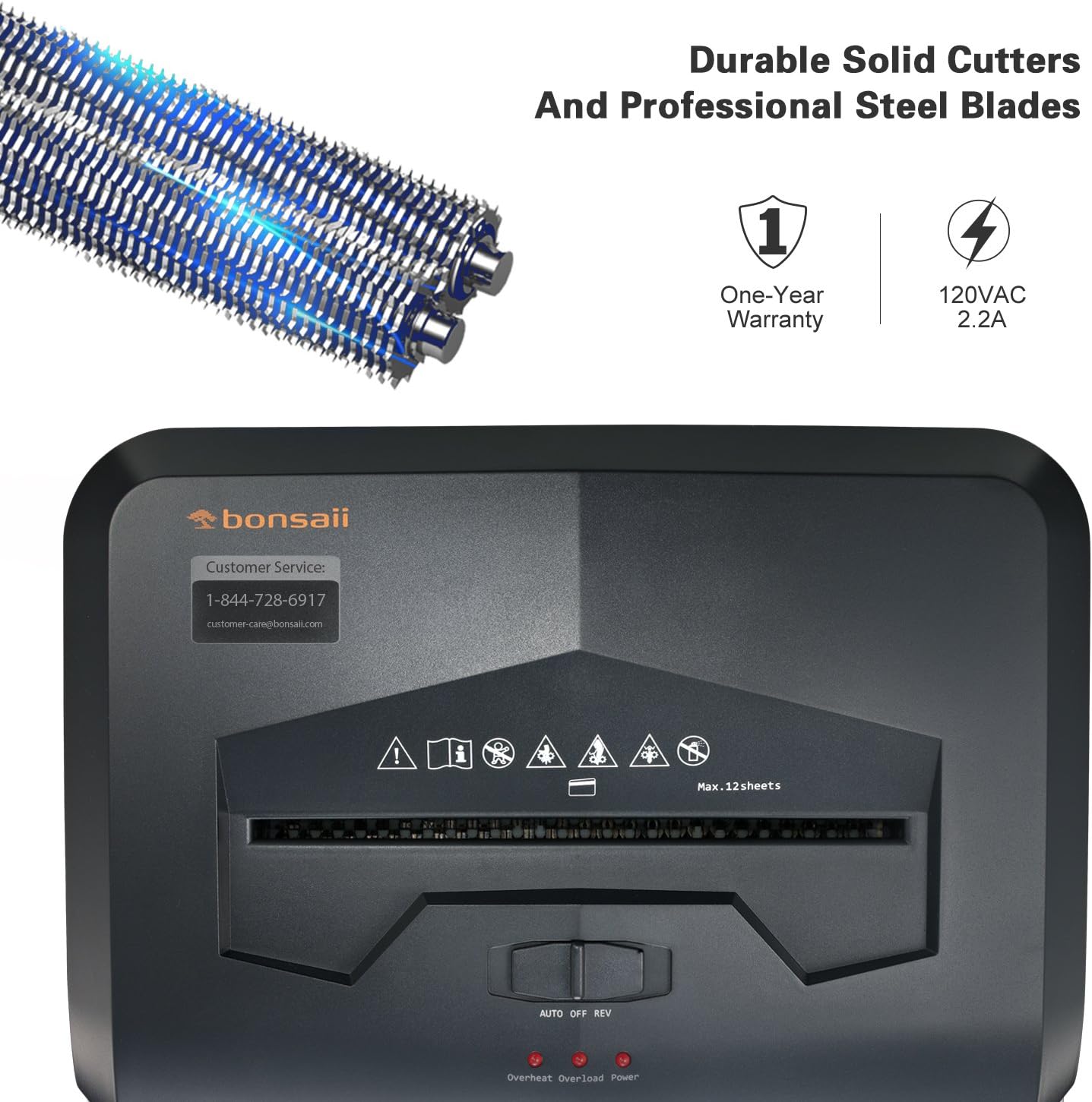 Bonsaii Updated 60-Minute Heavy-Duty Micro-Cut Paper Shredder, 14-Sheet Shredding Capacity for Office and Home Use, Destroys Credit Card/Staples/Clips, 6-Gallon Pullout Wastebasket, Black (C149-D)