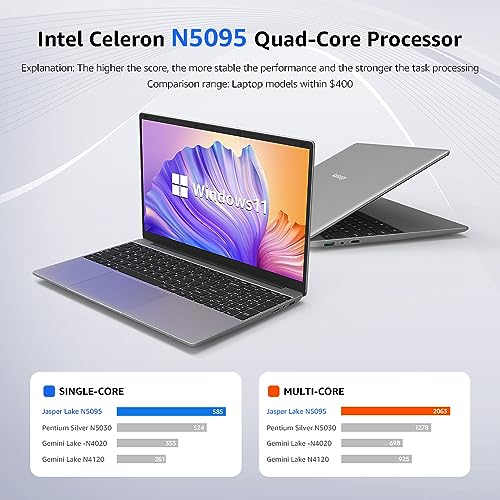 ApoloSign 15.6 Inch Laptop Computer, Windows 11 Laptops with 12GB RAM 512GB SSD, FHD IPS 1920x1200 Display, Celeron N5095 Quad-Core Processor (Up to 2.8GHz), 2.4G+5G WiFi, 178° Open Angle