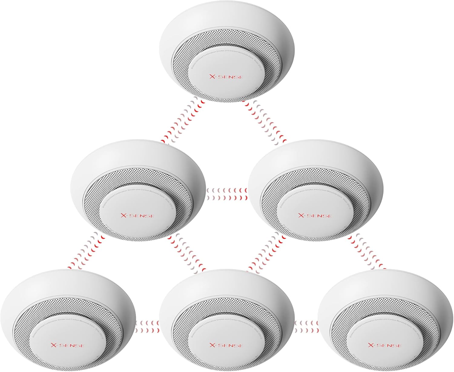 X-Sense 10 Years Battery Wireless Interconnected Combination Smoke and Carbon Monoxide Detector Alarm with Over 820 ft Transmission Range, Large Silence Button, XP01-W, 3-Pack
