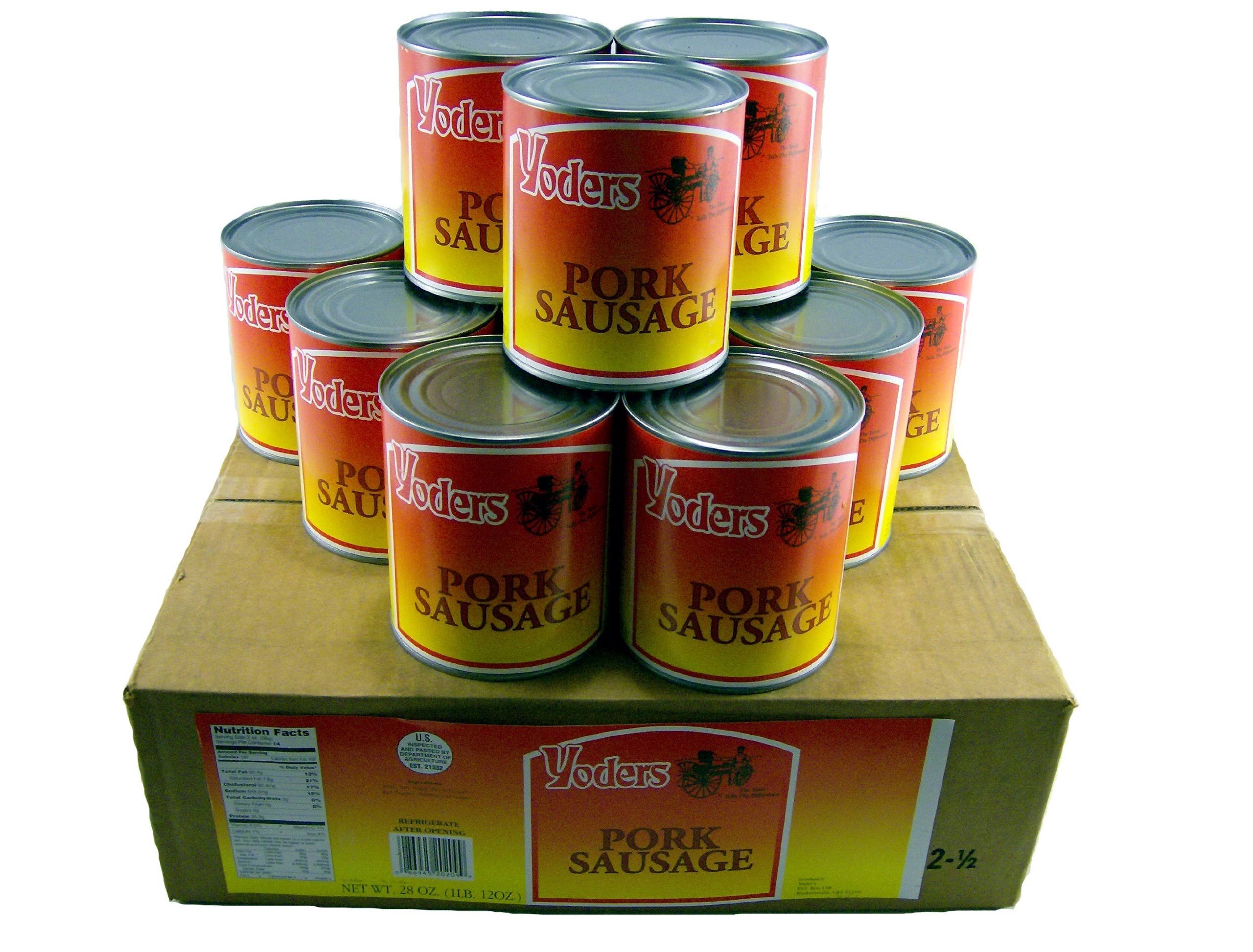 Yoder's Canned Pork Sausage Meat Case - 12 Cans