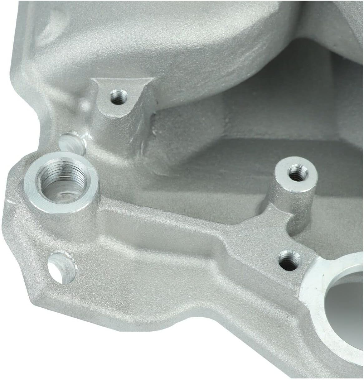 Small Block Chevy Dual Plane Air Gap Satin Aluminum Intake 1500-5500 RPM SBC 350 400