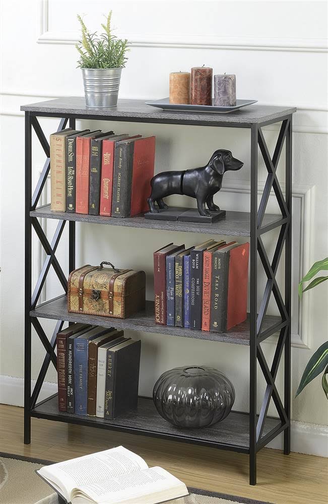 Convenience Concepts Tucson 4 Tier Bookcase, Weathered Gray