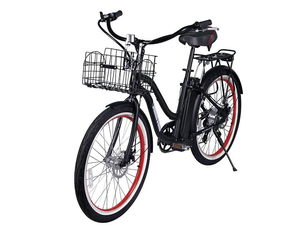 X-Treme Malibu Elite Beach Cruiser Electric Bike -24 Volt Black