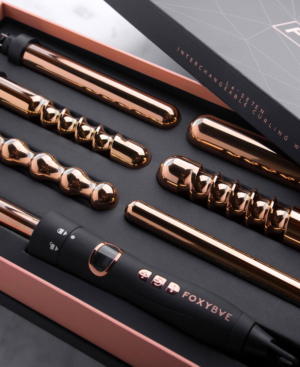 Foxybae Rose Gold 7 in 1 Curling Wand