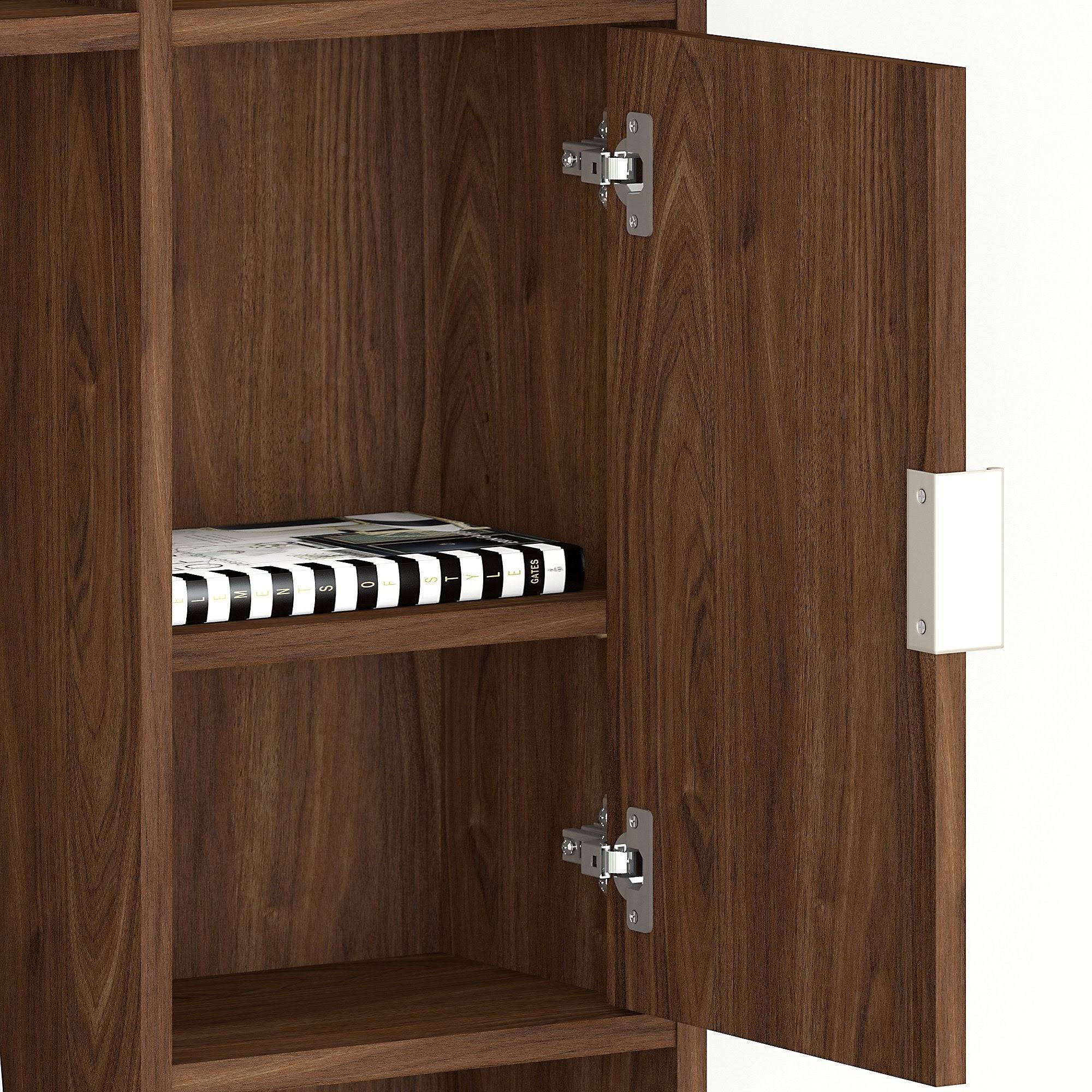 kathy ireland Home Madison Avenue - Desk - with hutch - L-shaped - modern gray