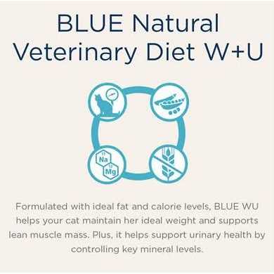 5.5-oz W+U Weight Management + Urinary Care Grain-Free Canned Cat Food Blue Buffalo Natural Veterinary Diet case of 24 - Pet Supplies online store