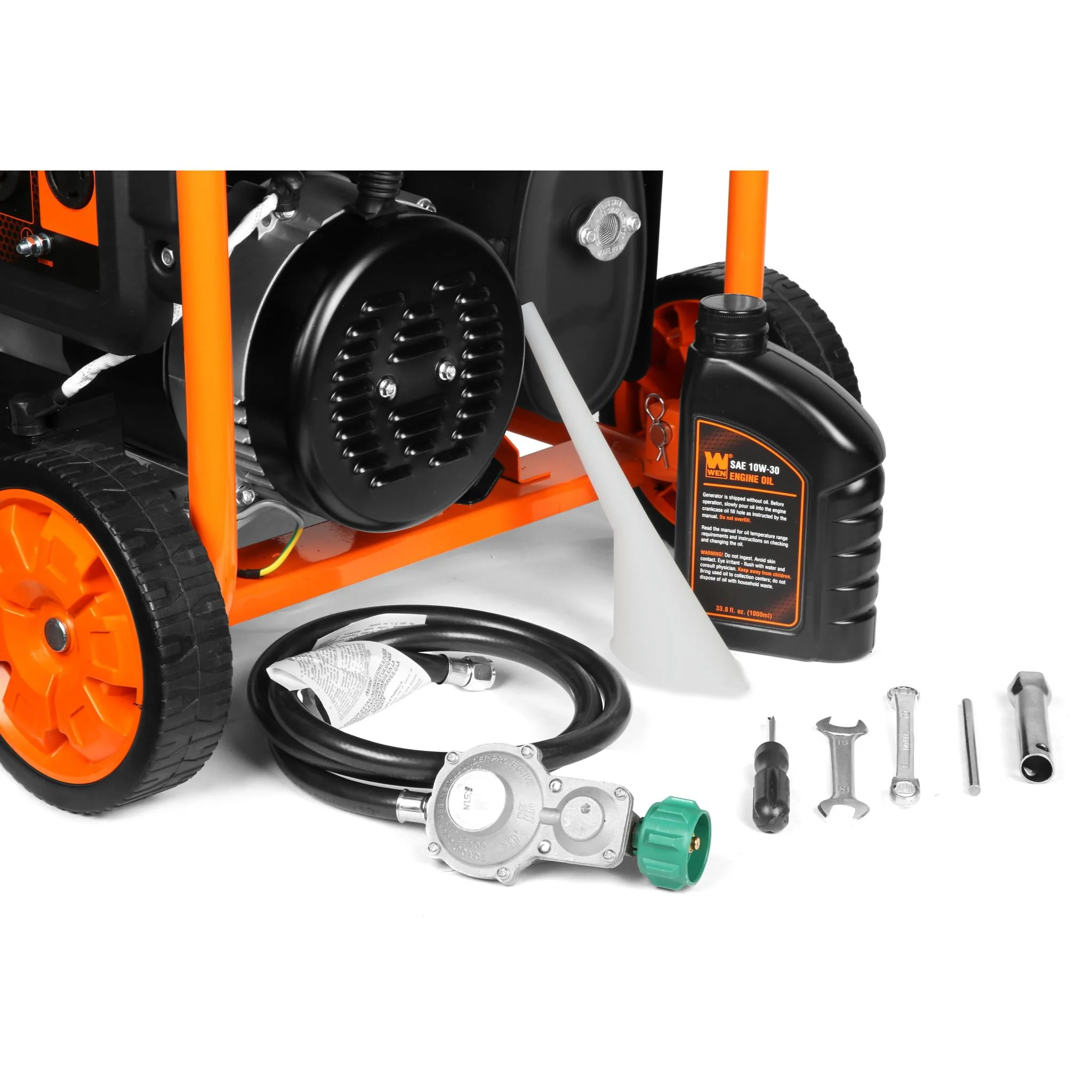WEN 6250-Watt 120-Volt/240-Volt Dual Fuel Electric Start Portable Generator with Wheel Kit and CO Shutdown Sensor