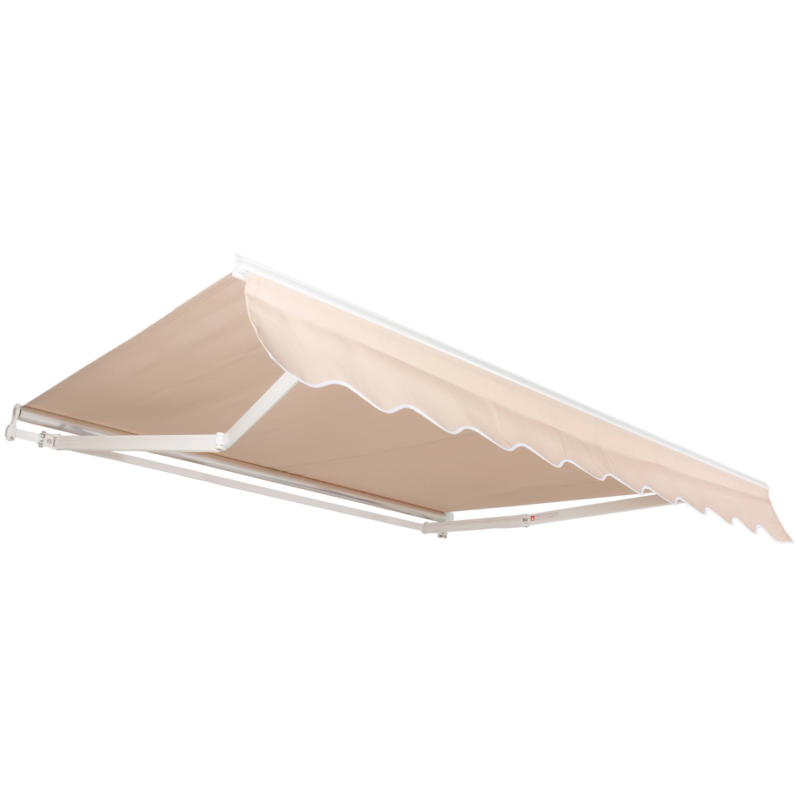 Best Choice Products Retractable Aluminum Patio Deck Awning Canopy, Beige