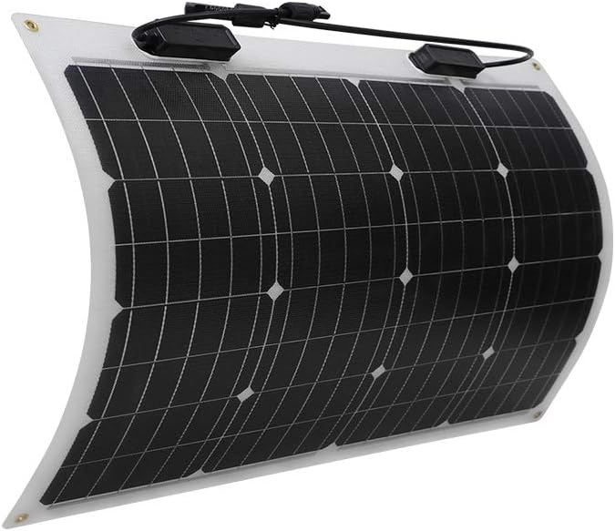 Renogy Flexible Solar Panel 100 Watt 12 Volt Monocrystalline Semi-Flexible Bendable Mono Off-Grid Charger for Marine RV Cabin Van Car Uneven Surfaces
