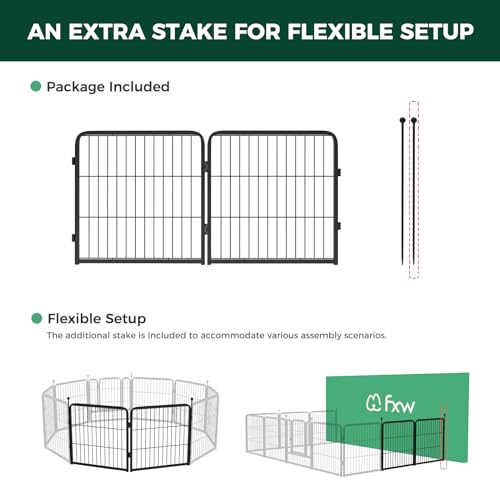 FXW Instant Dog Playpen, Portable Pet Fence for Outdoor, RV Trips, and Camping, 40inch, 16 Panels for Medium and Large Dogs│Patented