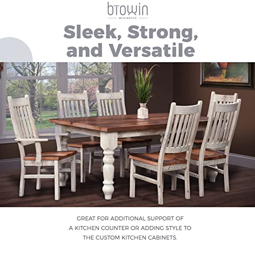 29-inch H 5-inch W 5-inch D Chunky Unfinished Farmhouse Dining Table Legs, Btowin 4Pcs Rubber Wood DIY Replacement Turned Legs
