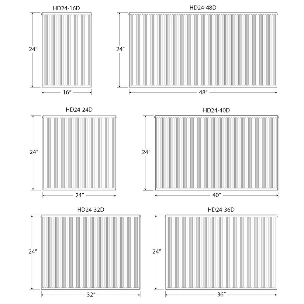 Pensotti 24 in. H x 32 in. L Hot Water Panel Radiator Package in White