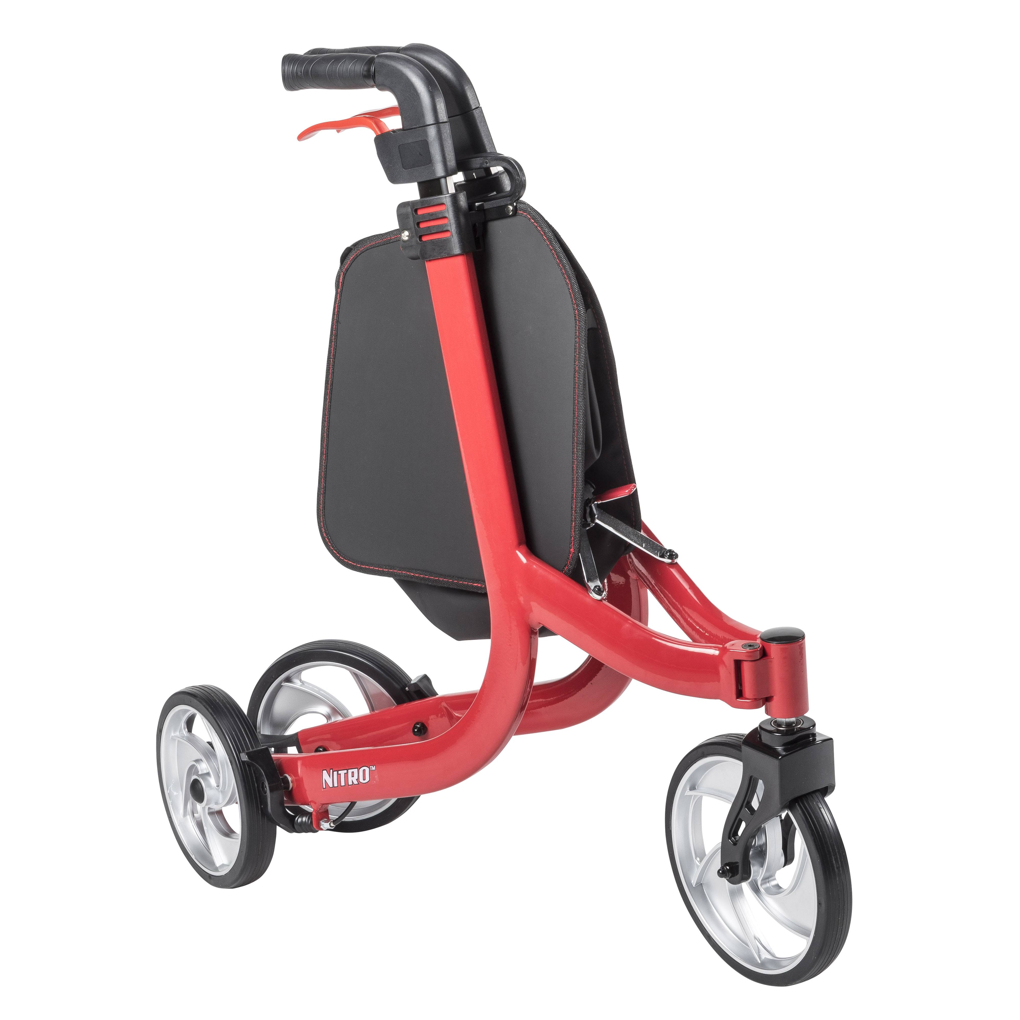 Drive Medical Nitro Euro Style 3-Wheel Rollator Rolling Walker