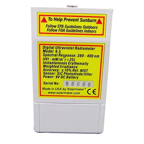 Solarmeter Model 6.5 UV Index Meter - Measures 280-400nm with Range from 0-199.9