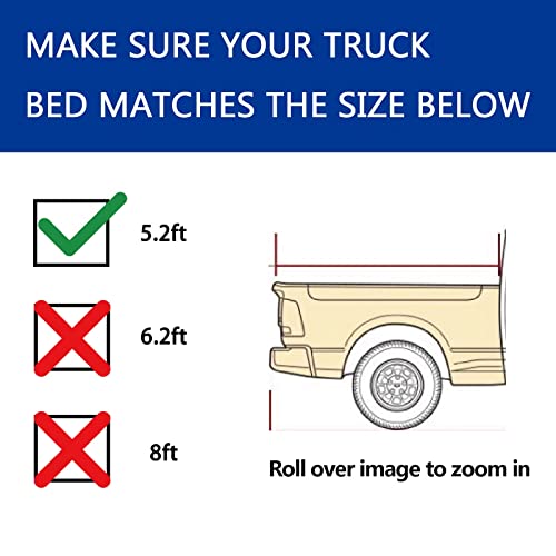 Lyon Cover 6.2ft / 74" Hard Tri-Fold Truck Bed Tonneau Cover for 2015-2024 Chevy Colorado/GMC Canyon