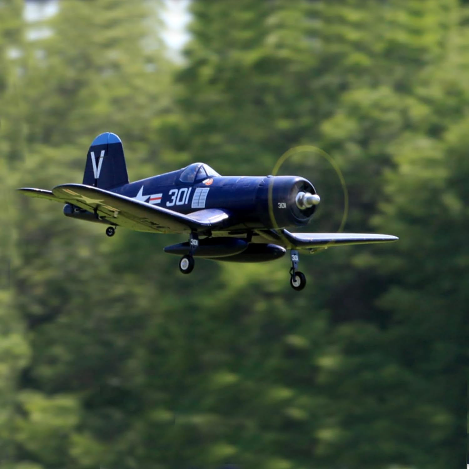 Fms Rc Planes for Adults Remote Control Airplane 800mm F4U Corsair V2 Blue 4 CH Hobby Rc Airplanes PNP (No Radio, Battery, Charger) and FS-SM001 New RC Flight Simulator Controller