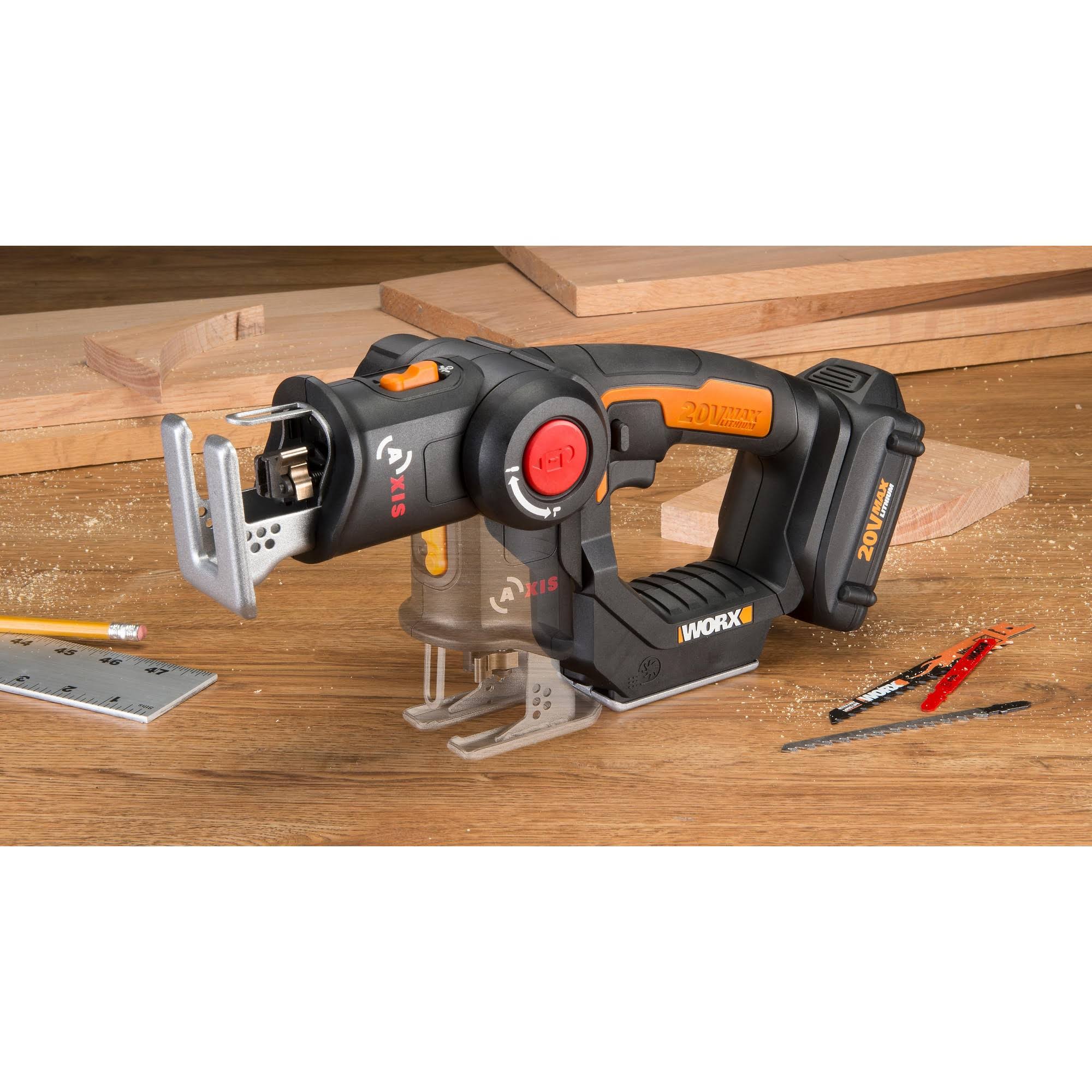 Worx WX550L.9 20V Axis 2-in-1 Reciprocating Saw and Jigsaw Tool Only