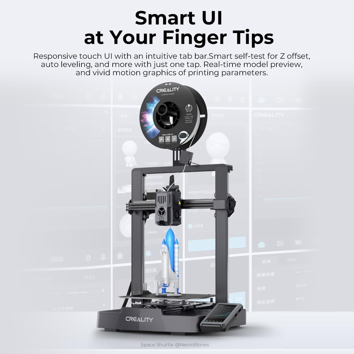 Creality Ender 3 V3 KE 3D Printer, 500mm/s MAX Printing Speed X-axis Linear Rail CR Touch Auto Leveling Upgraded Sprite Direct Extruder Print Size 8.66 * 8.66 * 9.44 Inch