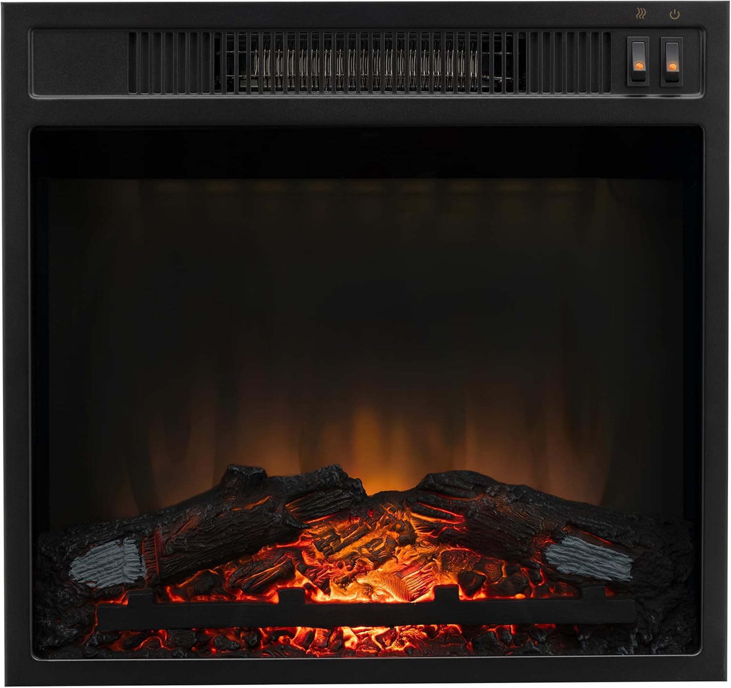 RecPro RV Fireplace 18 | Recessed Electric Fireplace | Glass with Log View | 110 Volt | Electric RV Fireplace | for Camper, Trailer, Home, and More