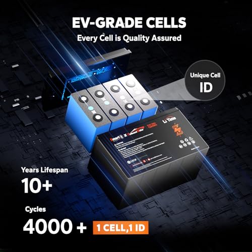 LiTime 12V 100Ah LiFePO4 Battery BCI Group 31 Lithium Battery Built-in 100A BMS, Up to 15000 Deep Cycles, Perfect for RV, Marine, Home Energy Storage