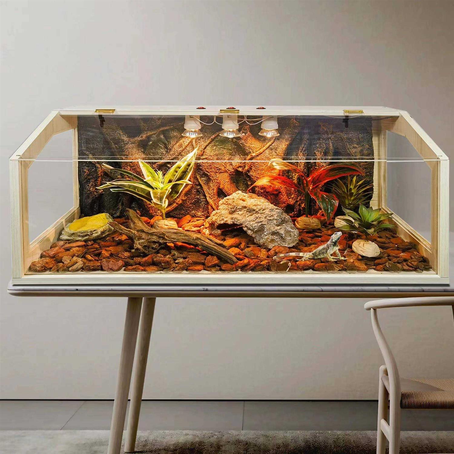 Prolee 21 Gallon to 68 Gallon Reptile Terrarium Tank Tank Bearded Dragon Tank with Roof Door - Pet Supplies online store