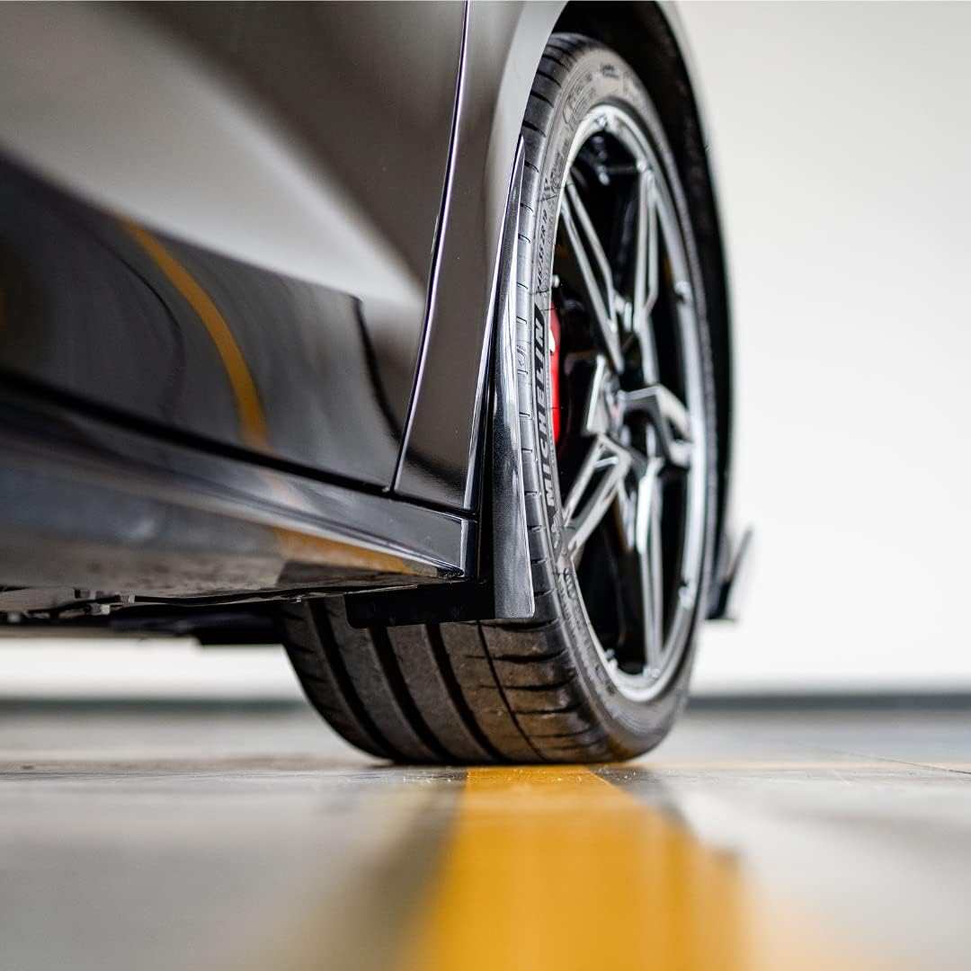 ACS Composite C8 Corvette Rock Guards Splash Guards Mud Flaps | Painted Carbon Flash Black | Fits 2020+ Z51 & Non-Z51