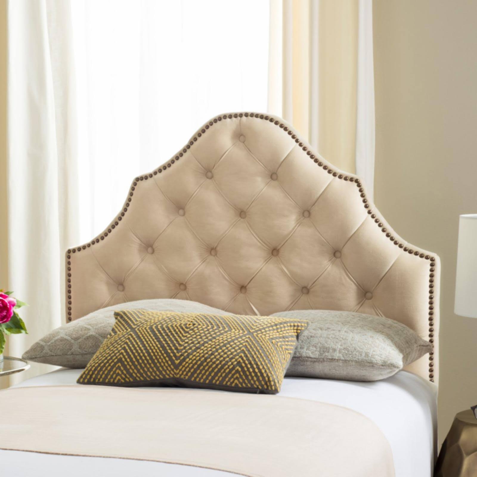 Safavieh Arebelle Tufted Velvet Headboard, White, King
