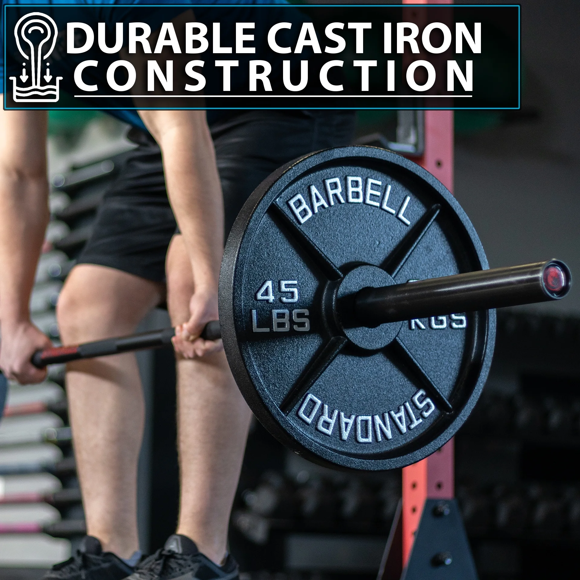Synergee Standard Metal Weight Plates 45 lb Pair. 2” Opening for Bodybuilding, Olympic & Power lifting workouts. Classic Old School Metal Weighted Plates.