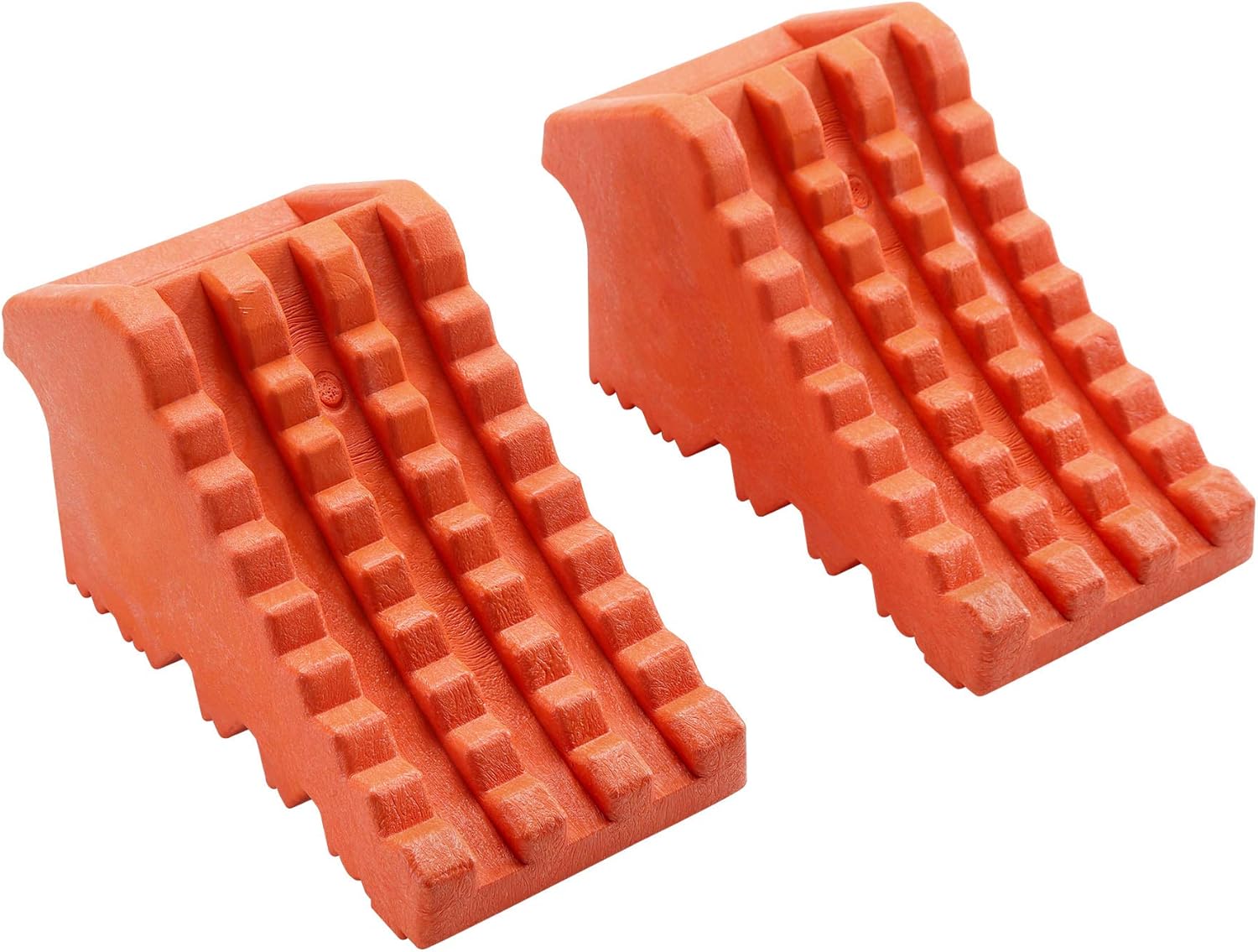 ROBLOCK Wheel Chocks Heavy Duty with Handle for Travel Trailer -4 Pack Orange, 10" Length x 4.7" Width x 5.1" Height Pack of 2