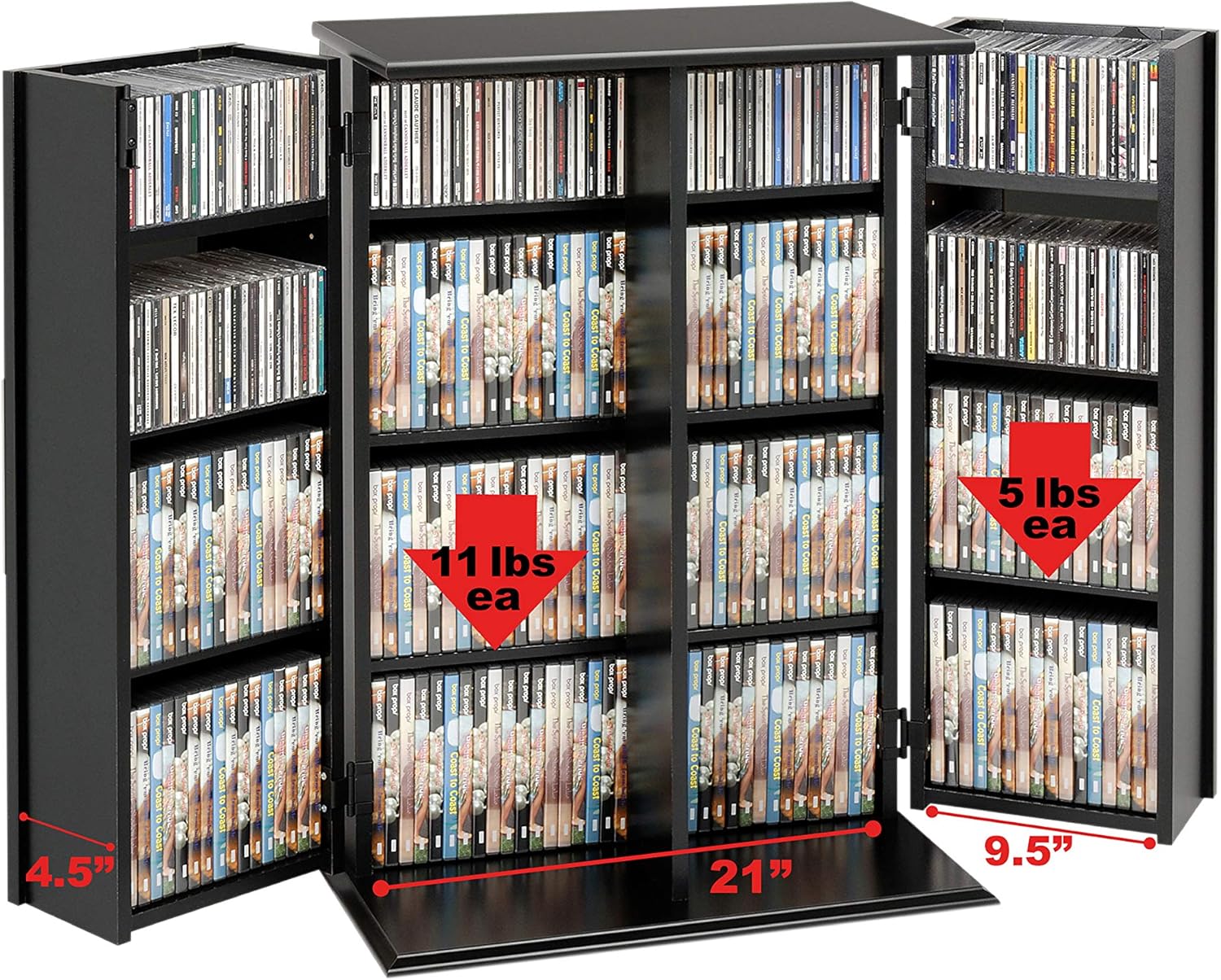 Prepac Locking Media Storage Cabinet, Black