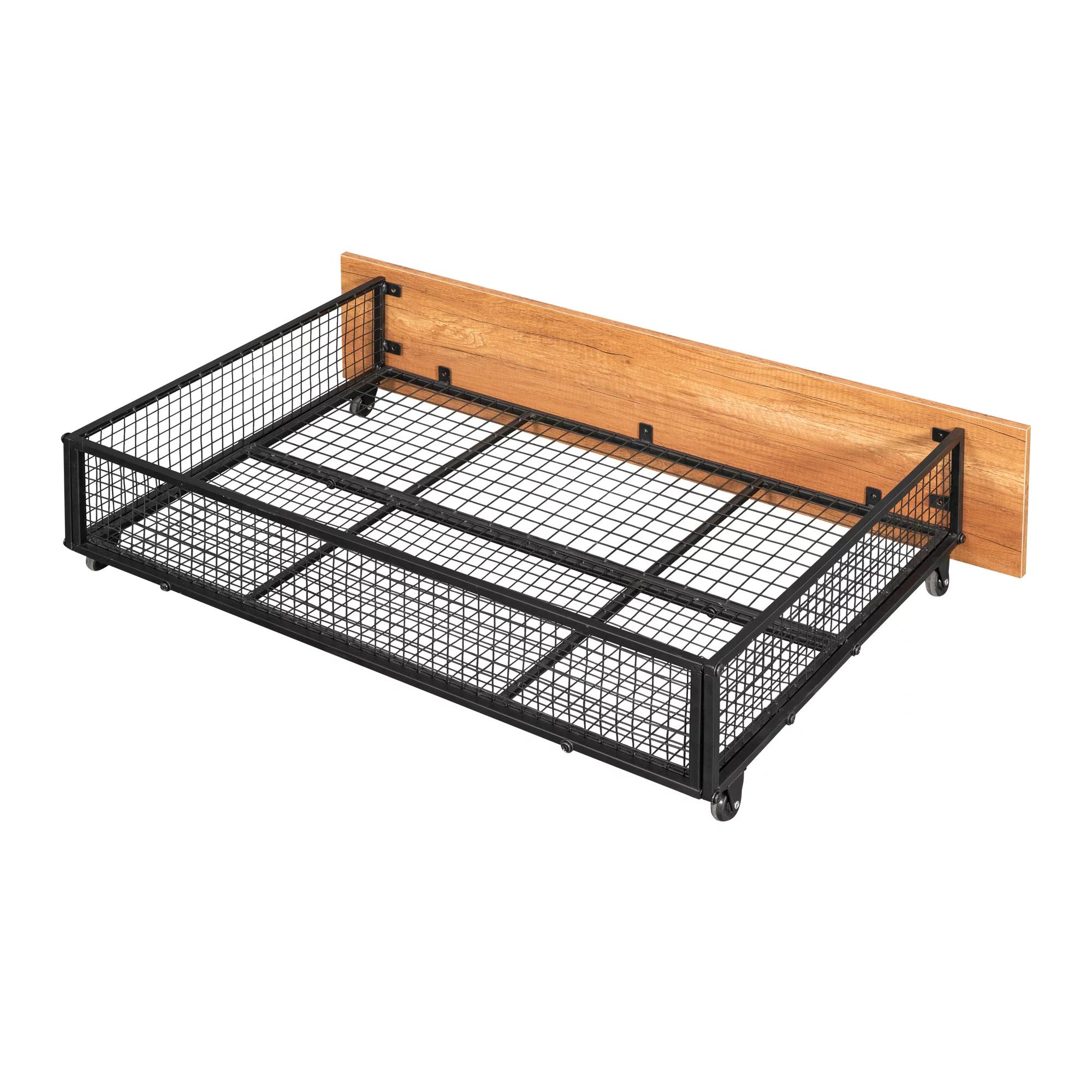 Metal Triple Bunk Beds, BTMWAY Triple Full Bunk Bed for Kids Teens Adults, Full Over Twin Over Twin Bunk Bed with Drawers and Guardrails, Can be Separated into 3 Beds with Headboard, Black