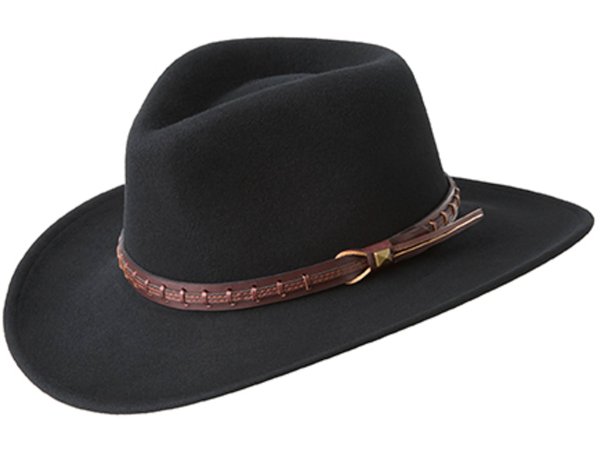 Men&s Bailey Firehole Wool LiteFelt Western Hat: Size: Small Black