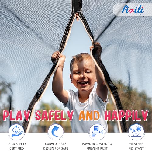 12FT 14FT 16FT Tranpoline for Adults and Kids, 1500 LBS Outdoor Tranpoline with Light, Sprinkler, Socks, Outdoor Recreational Tranpoline Heavy Duty - ASTM CPC CPSIA