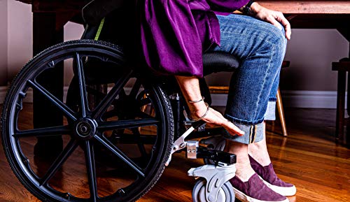 Daily Indoor Wheelchairs for Adults - Slim-Line Steel Narrow Wheelchair for Limited Spaces – 40lb Weight Adjustable Wheelchair – House Wheelchair w/Footplates, Handrings, & Push Handles
