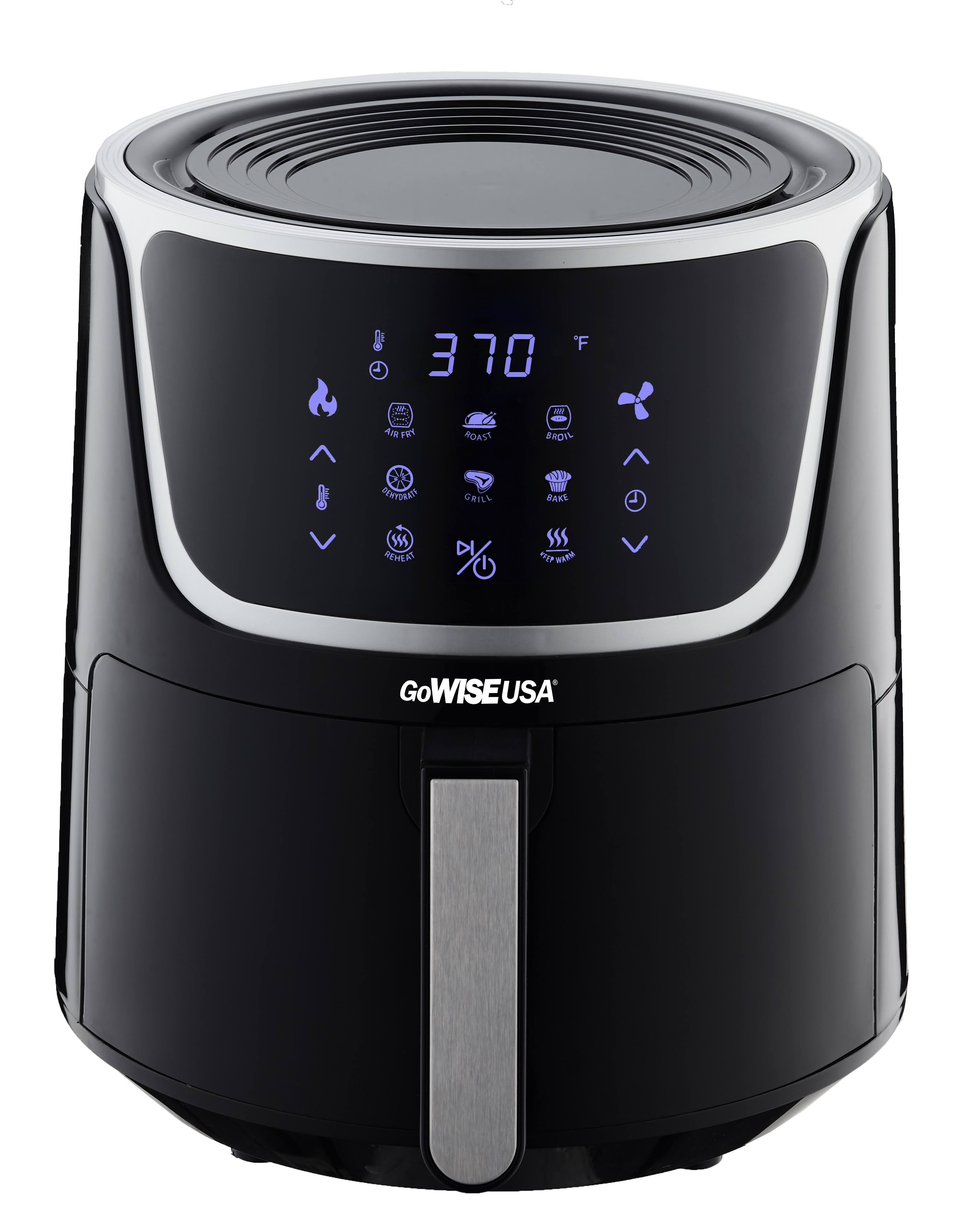 GoWISE USA Electric Air Fryer with Dehydrator - Black/Silver 7 qt