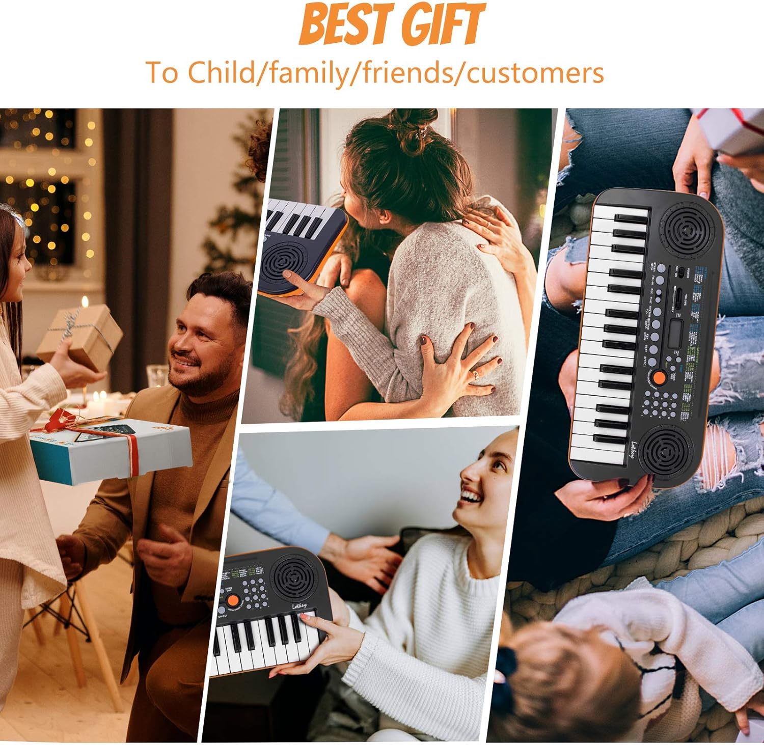 Kmise Mini Keyboard Piano 32 Key Small Portable Digital Electronic Keyboard with 30 Demo Songs Musical Gift for Beginners Kids Pack of 2