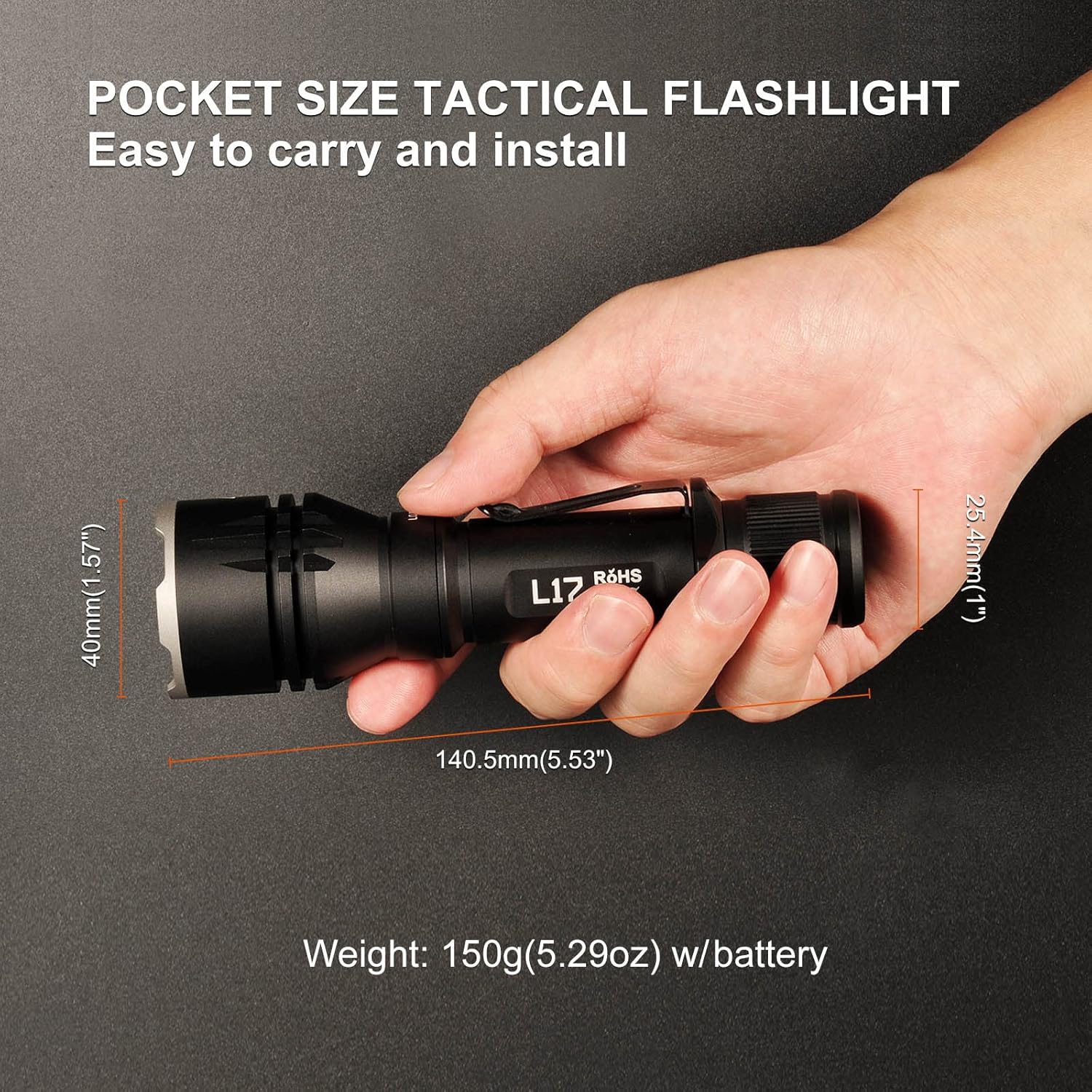 ACEBEAM L17 Tactical Flashlight 2632 Feet Long Rang Throw 1400 High Lumens LED Flashlight with 3100mAh USB Rechargeable Battery Flashlight for Camping, Outdoor, Emergency - White LED（Battery Included）
