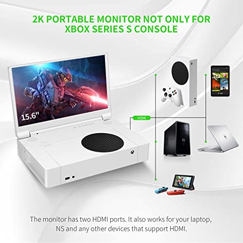 G-STORY 15.6" Portable Monitor for Xbox Series S 4K Portable Gaming Monitor IPS Screen for Xbox Series S（not Included） with Two HDMI, HDR, Freesync Game Mode Travel Monitor