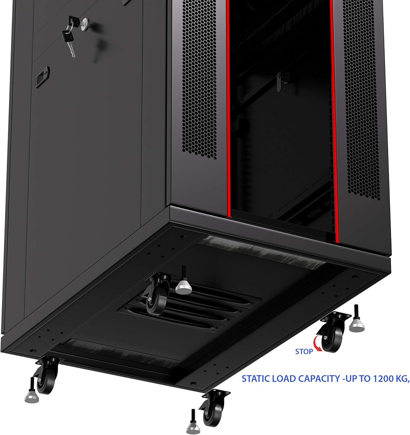 Sysracks 32U 39-Inch Deep Server Rack Cabinet It Enclosure Server Cabinet with Accessories - LCD Screen - Thermostat - PDU - Casters - 4 Fans �C Shelf
