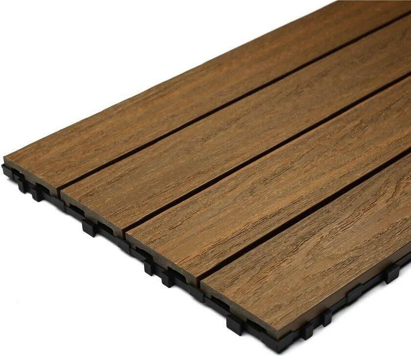 NewTechWood Ultrashield Naturale 1 ft. x 3 ft. Quick Deck Outdoor Composite Deck Tile in Peruvian Teak (15 Sq. ft. per Box)
