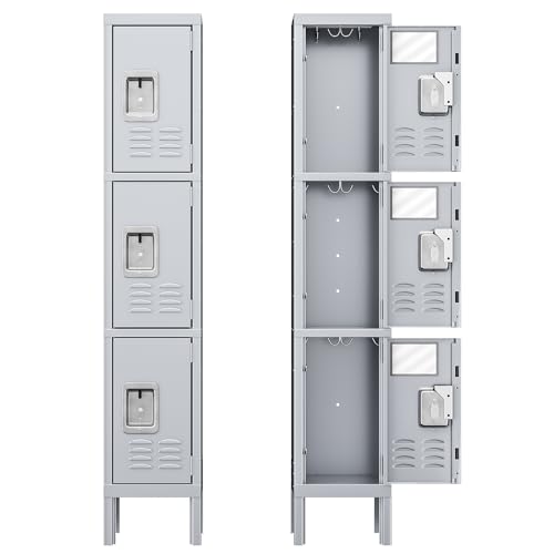 INTERGREAT 9 Door Storage Locker for Employee, Metal Locker for Office, Gym, Shool,Lockable Black Steel Locker with Lock and Card Slot for Home,Garage
