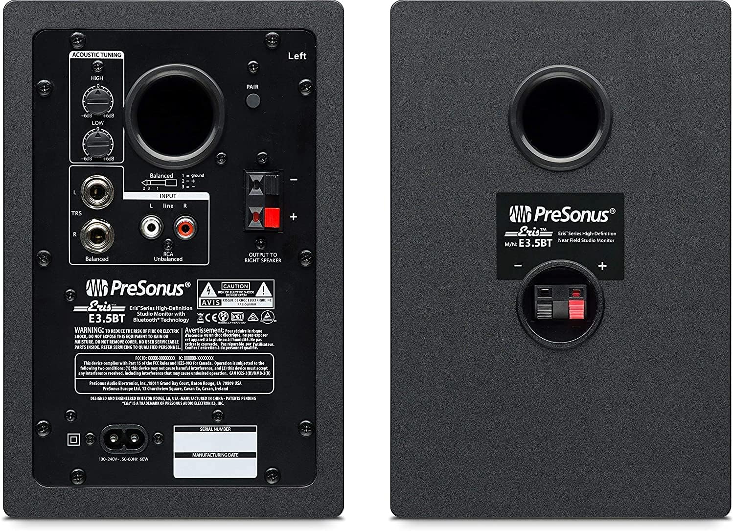 PreSonus Eris E3.5 BT-3.5" Near Field Studio Monitors with Bluetooth