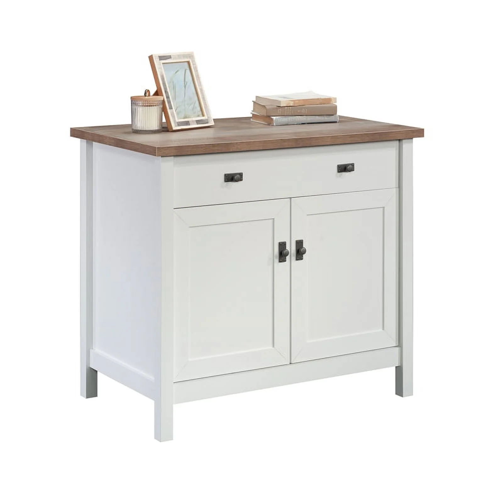 Sauder Cottage Road Engineered Wood Library Base in White Finish