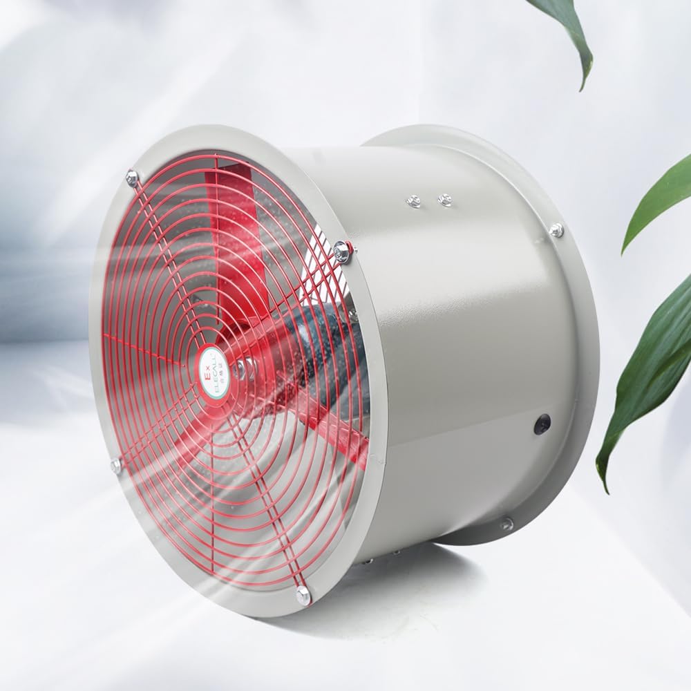 Explosion Proof Fan, 16" Explosion-proof Axial Exhaust Fan, 370W Spray Booth Paint Fumes Exhaust Fan, 1450RPM High Velocity Extractor Fan Blower, for Factories Warehouse Kitchen Workshop