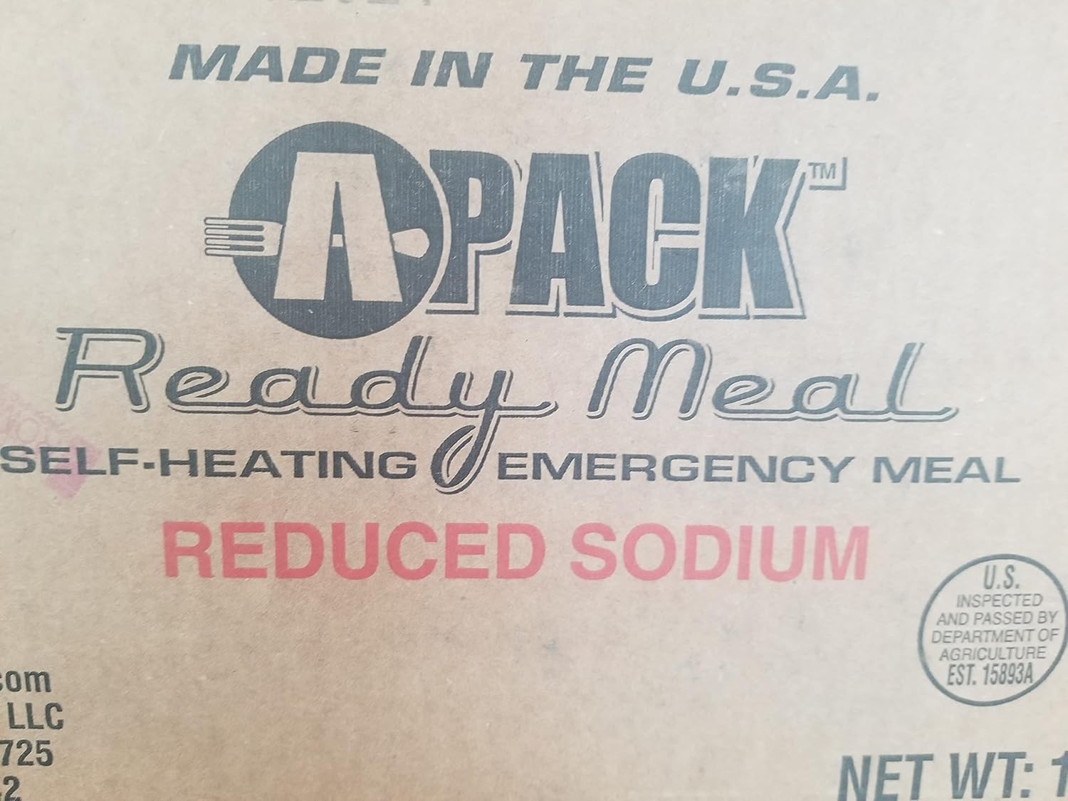 1 Month Supply MRE A-Pack Self-Heating Full Meal 4 Cases of 12 entrees with MRE Heaters