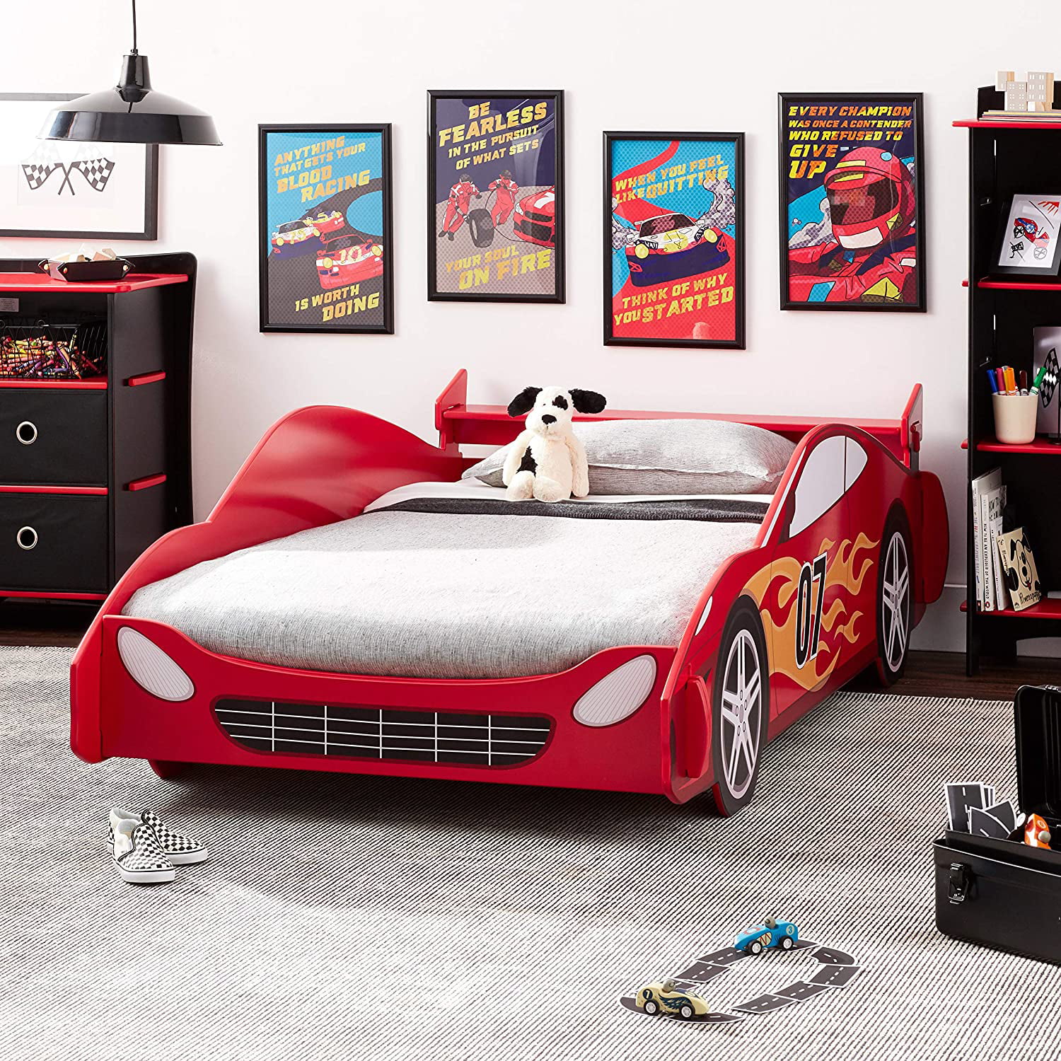 Legare Furniture  Kids Furniture Race Car Twin Bed, Red