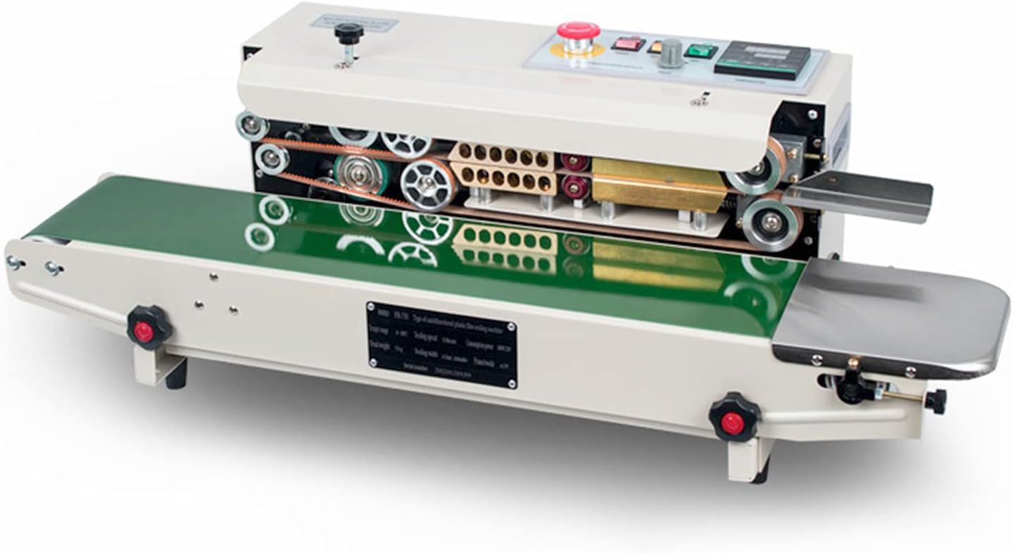 TECHTONGDA FR-770 Continuous Sealing Machine Vertical & Horizontal Automatic Band Sealer with Digital Thermostat for Plastic Poly Bag PVC Membrane Bags Film 110V