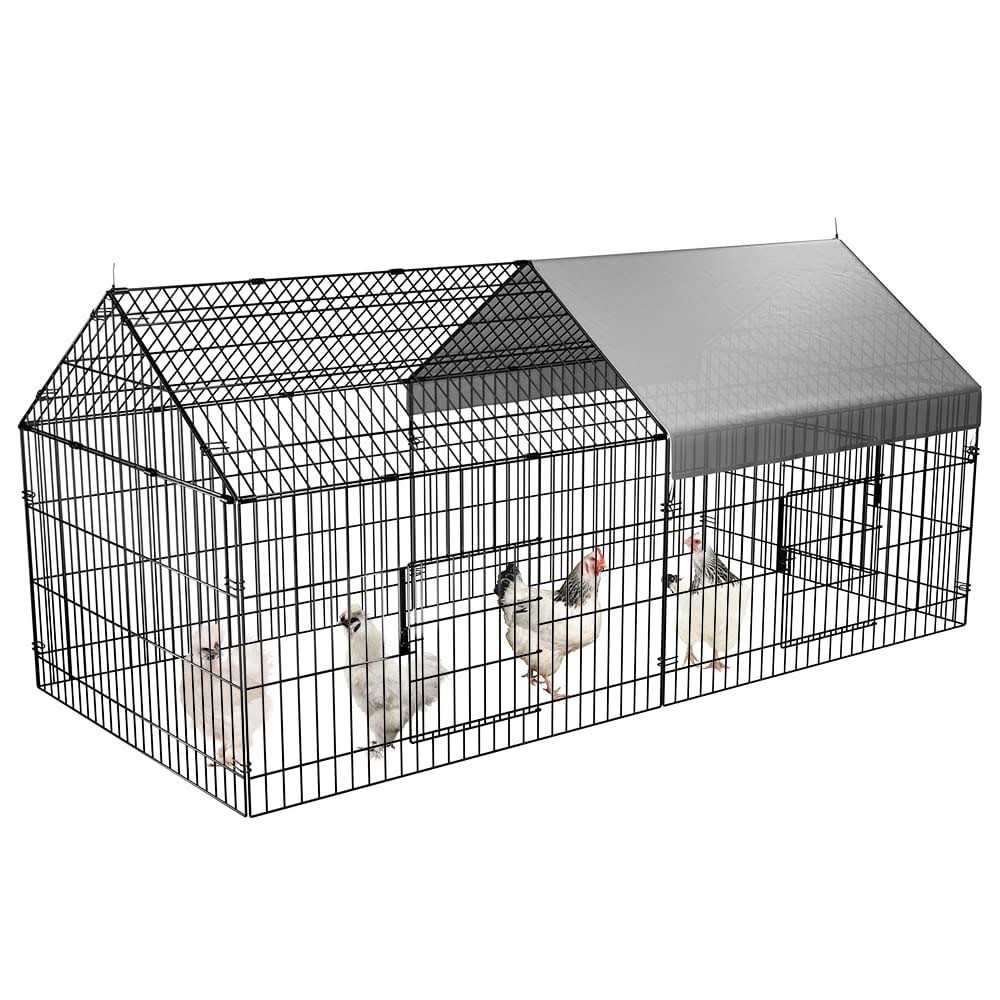 PawGiant Chicken Coop 86×40 Chicken Run Pen for Yard with Cover Outdoor Metal Portable Chicken Tractor Cage Enclosure Crate Outside for Small - Pet Supplies online store