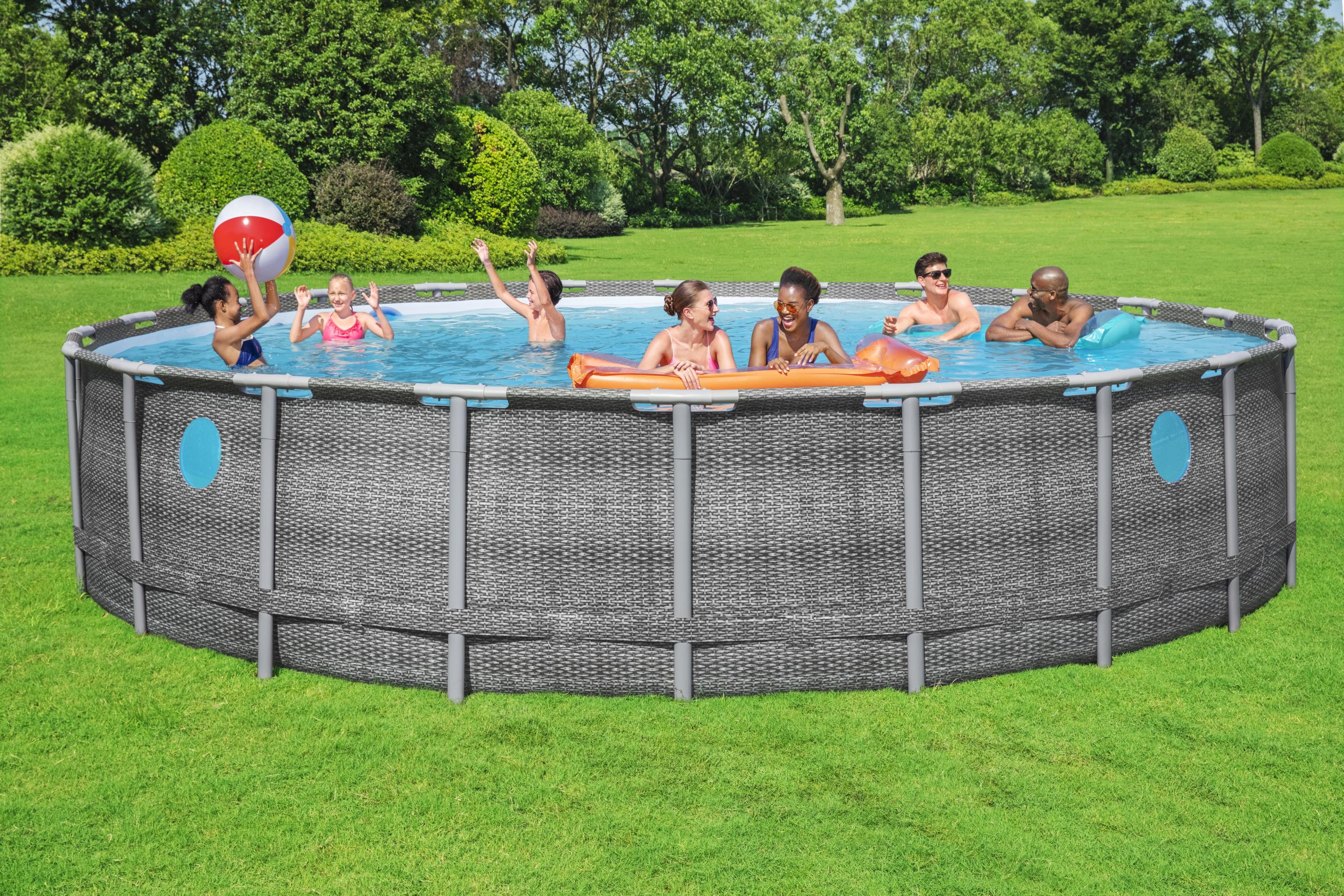 Coleman 22'x52" Power Steel Frame Swim Vista II Round Swimming Pool Set